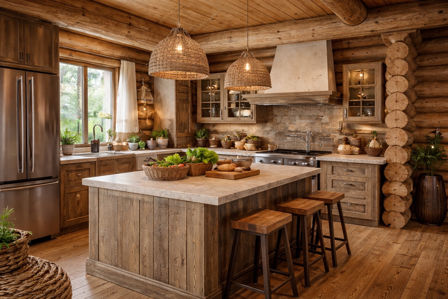 Интерьер в деревянном доме