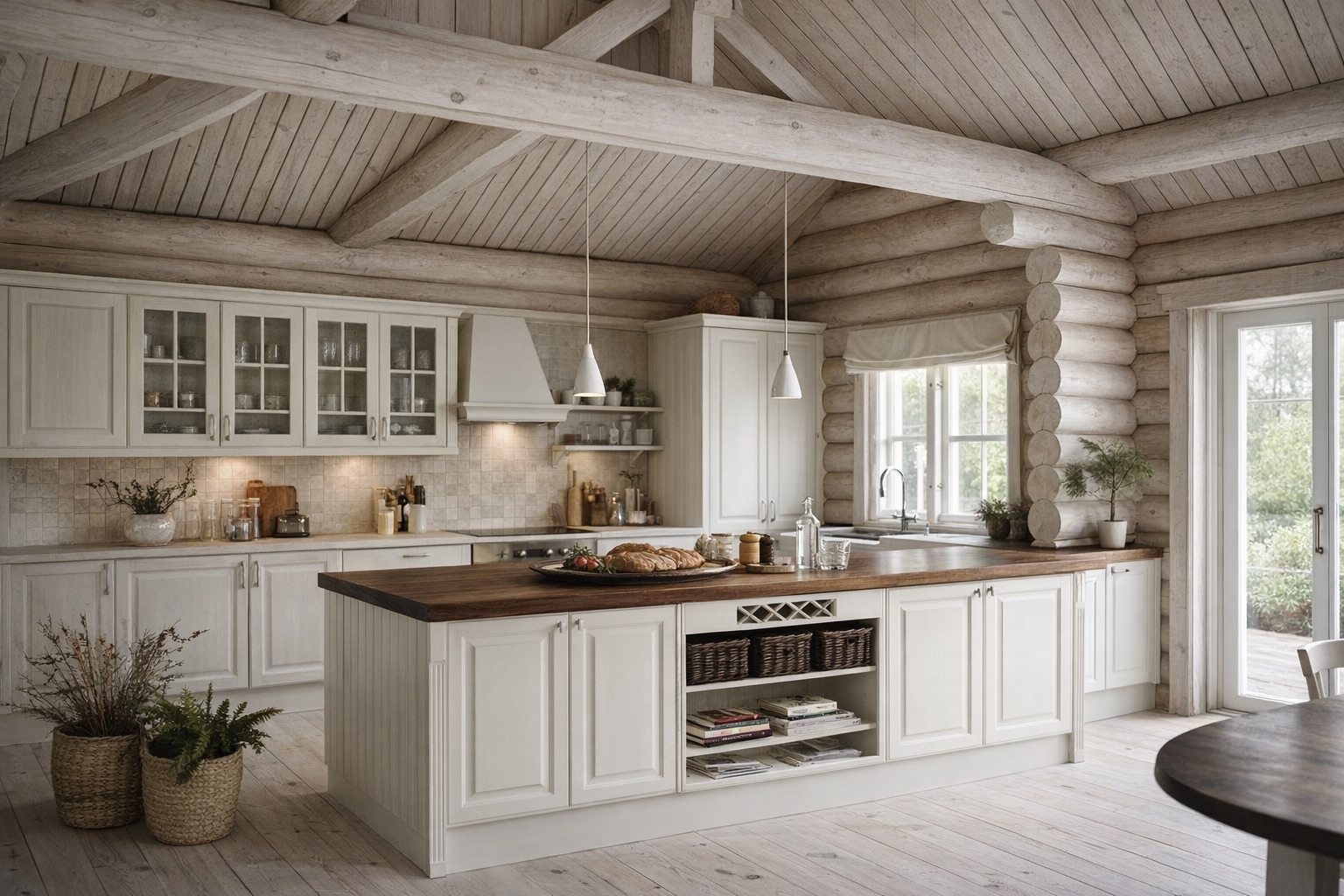 Дверь с стене из сруба